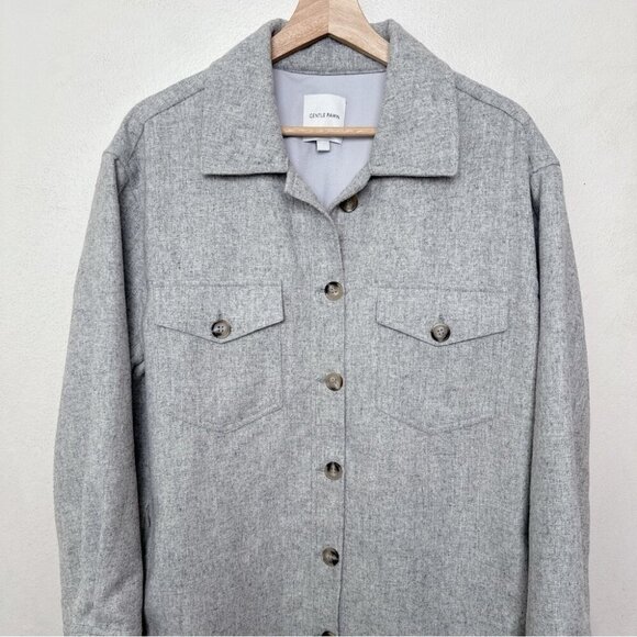 Gentle Fawn Womens Medium Kyleen Shacket Heather Grey - Picture 3 of 12